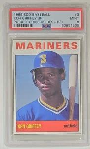 1989 Ken Griffey Jr PSA 9 SCD Baseball Pocket Price Guides ROOKIE #3 Hand Cut RC - Bild 1 von 2