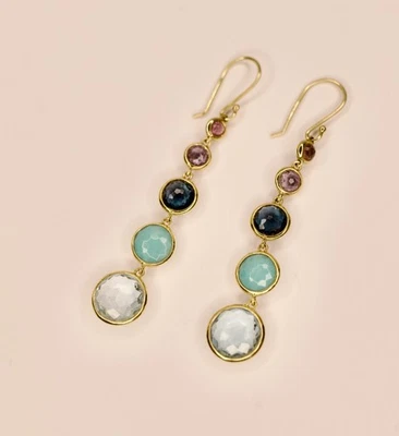 Ippolita 18K Yellow Gold Lollipop Long Lollitini Multi Stone Dangle Earrings - Image 1 of 4