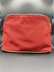 Hermes Bolide Unisex Pouch 20 Red Vintage - Picture 1 of 7