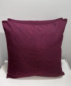 2x Cuscini Lancio Set 2 Quadrati Texturizzati 20x20” Denim Vino Rosso Nuovi Completi! - Foto 1 di 4