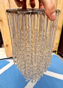 Cadenas de cuentas de pantalla de luz de techo de vidrio vintage 'Lámpara colgante de cristal' *** - Imagen 1 de 11