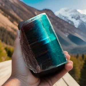 Tolle Farbe natürlicher Turmalin blaue Kappe abgeschlossen Kristall F/Afghani 25 Gramm - Bild 1 von 23