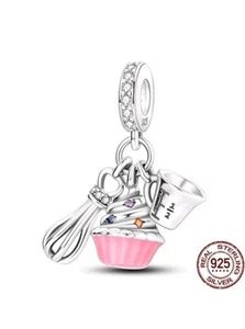 Charm Anhänger für Pandora Armband 925 Silber Backen Muffin Geschenk Cupcake - Bild 1 von 1