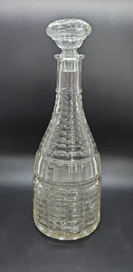 Vintage 1920s/1930s Clear Pressed Glass Decanter Bottle 11.25" tall - Picture 1 of 6