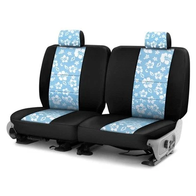 For Acura MDX 07-09 Seat Cover CR-Grade Neoprene 3rd Row Black & Hawaiian Sky - Image 1 of 4