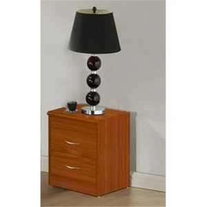 Hodedah Hi917N Cherry 2 Drawer Night Stand - Picture 1 of 1