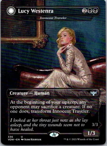 Magic the Gathering HP Innocent Traveler Dracula Borderless Innistrad: Crimson - Picture 1 of 1