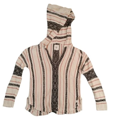 Billabong Pullover Sudadera con Capucha Mujer Pequeña Baja Rayas Tejido Surf Ropa de Playa Boho Foto 1 de 4