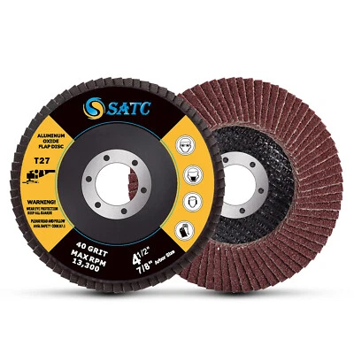 20PC 4.5x7/8" 4-1/2" Flap Disc 40 Grit T27 For Grinder Sanding Grinding Wheels - Image 1 of 4