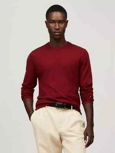 Tommy Hilfiger Mens Wool-Blend Crew-Neck Sweater Jumper | Maroon | XL - Picture 1 of 4