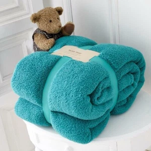 Teddy Bear Fleece Throw Sofa Blanket Soft Cuddly Bedspread Single Double King - Picture 1 of 12