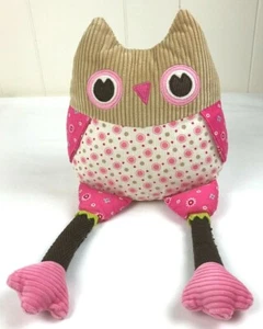 Pottery Barn Kids Pink Brown Penny OWL Corduroy Stuffed Animal Plush Pillow PBK - Picture 1 of 3