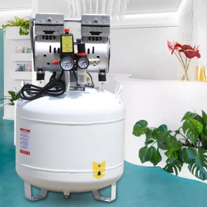 Compresor de aire médico dental 115 PSI 40 L compresor de aire silencioso sin aceite - Imagen 1 de 11