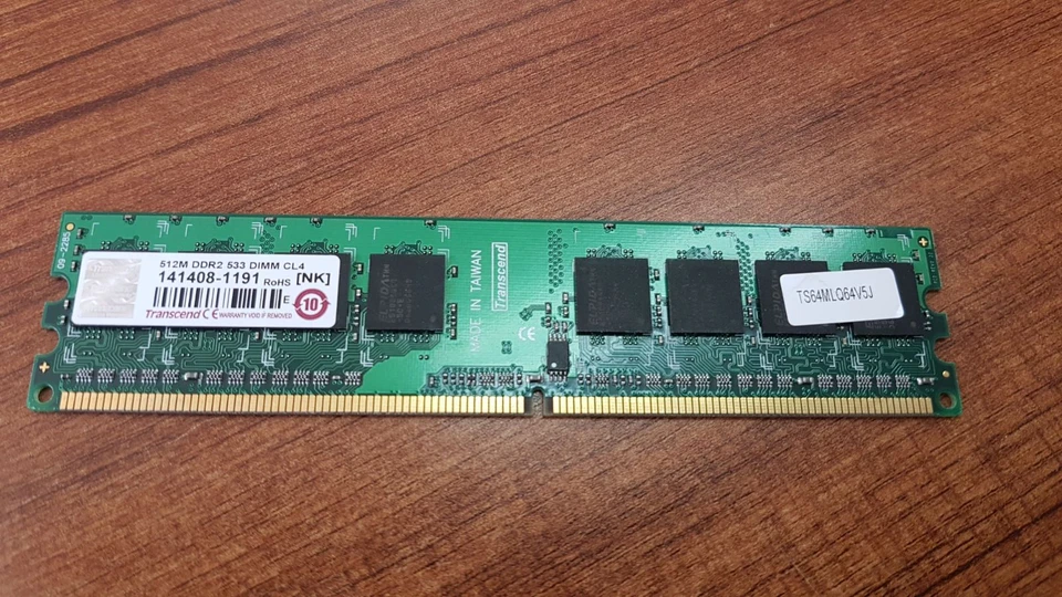 LOT OF 3 PCS. TRANSCEND TS64MLQ64V5J  512 MB DIMM 533 MHz DDR2 SDRAM - Image 1 of 1