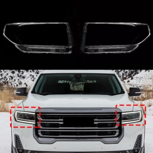 1 par de cubierta de lente de faro carcasa de lámpara de cabeza + pegamento sellador para GMC Acadia 2020-2023 - Imagen 1 de 9