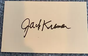 🎾Jack Kramer HOF Tennis Champ Signed/Autographed 3x5 Index Card - Picture 1 of 2