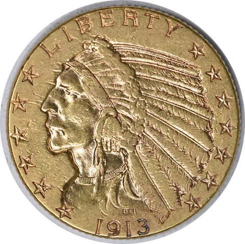 1913 $5 Gold Indian EF Uncertified #1100 Cover