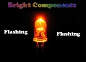 5 x orange blinkende LED 3 mm - ultrahell (6000 mcd) - UK-Verkäufer - Bild 1 von 1