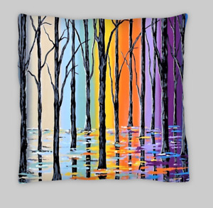 ( Colourful Woodland) Double Sided Cushion Covers 45x45cm (18x18)