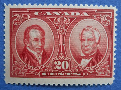 #148 MNH Attractive 20c brown carmine stamp of Baldwin and Lafontaine Foto 1 de 3