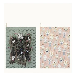 Harry Potter x Cath Kidston Forbidden Forest Set Of 2 Cotton Tea Towels BNWT - Picture 1 of 5