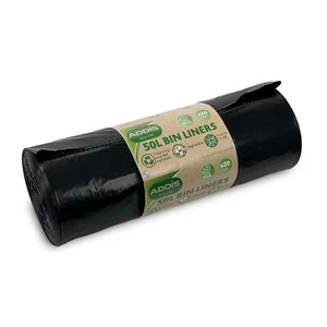 Bolsas/revestimientos negros fuertes degradables Addis 50L - Imagen 1 de 3