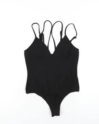 Missguided Womens Black Polyester Bodysuit One-Piece Size 8 Snap - image 1 of 4
