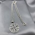 Men's Sterling Silver Large Round Cross Pendant on 20" Heavy Bead Chain