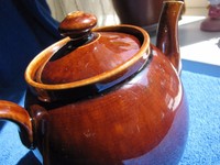 Antique Sweden pottery ceramic Colorado style teapot brown Rorstrand