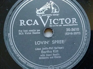 Eartha Kitt 78rpm Single 10-inch RCA Victor Records #20-5610 Lovin' Spree - Picture 1 of 4