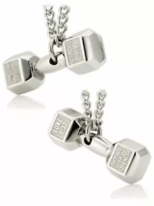 Collana Uomo con Manubri in Acciaio Inox - Luke 1:37 Scudi di Forza - Foto 1 di 4
