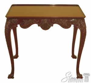 L36901: Outstanding Irish Georgian Design Finely Carved Mahogany Tea Table - Picture 1 of 12