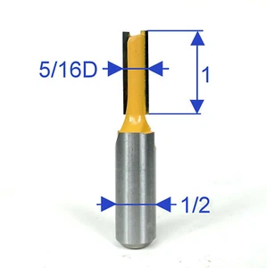 1 Stck. 1/2 Zoll Schaft 5/16 Zoll Schnittdurchmesser 1 Zoll Klinge lang gerade Router Bit  - Bild 1 von 12