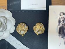 Boucles d'oreilles Chanel Vintage Coco Mark Pearl Gold Sans boîte #33