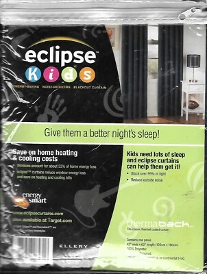 Eclipse Kids Thermaback Blackout Panel – 42” x 63” - Black - Ellery - NIP - Image 1 of 2