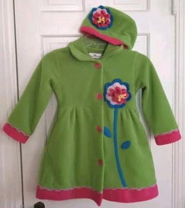 American Widgeon Green 💚 Floral Coat Jacket Girls Size 6 Colorful & HAT - Picture 1 of 20