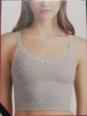 Camiseta sin mangas No Boundaries cami sin costuras ribete de encaje acanalado XXXL gris jaspeado nueva Foto 1 de 4