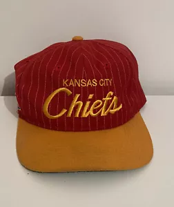 Vintage Sports Specialties Nadelstreifen Schrift Kansas City Chiefs Mütze Wolle SELTEN NFL - Bild 1 von 5