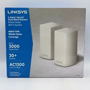 Linksys Velop Mesh Home WiFi System Up to 3,000 Sq. ft Coverage, AC1300 - 2 Pack - Picture 1 of 9