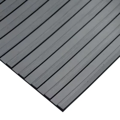 Corrugated Wide Rib 4 Ft. X 10 Ft. Black Rubber Flooring (40 Sq. Ft.) | Mats - Image 1 of 4
