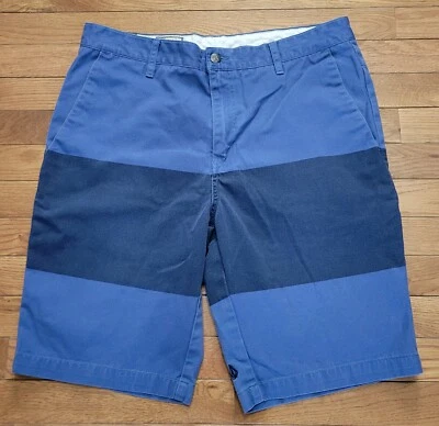 Volcom Corpo Class Size 34 Men's Blue Stripe Chino Skate Shorts - Image 1 of 4