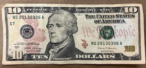 Birthday/anniversary $10 US Note,S# 20130306 2013 March 6. 2013/03/06 - Picture 1 of 3