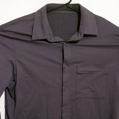 Lululemon Shirt Mens Small Long Sleeve Button Dark Gray - Image 1 of 4