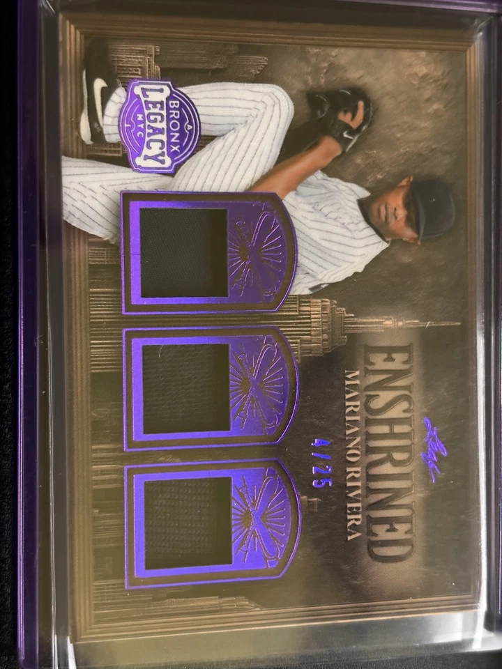 Mariano Rivera Hoja Bronx Legado Púrpura Consagrado/25 Juegos Usados Memorabilia Foto 1 de 1