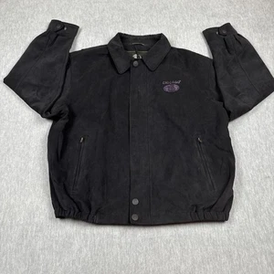 Vintage Weatherproof Jacket Mens Large Black Faux Suede Snap Front Chicago Coat - Picture 1 of 17