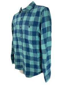 🆕️Lands End Blake Shelton Herren S Aqua Buffalo kariert 2-lagig Baumwolle Flanell Hemd - Bild 1 von 10