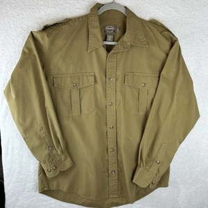 Cabelas Safari Series Shirt Men’s Size L Button Long Sleeve Epaulette Military - Picture 1 of 6
