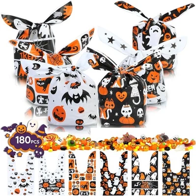 YIHCE Bolsas de Caramelos de Halloween 180 Piezas, Lindo Combo Clásico Oreja de Conejo  Foto 1 de 2