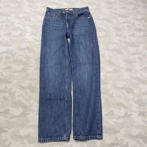 Jeans Levi's para mujer 26 azul bajo profesional denim recto lavado medio - Imagen 1 de 11