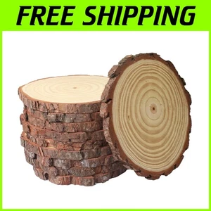 10-Pcs 7-9" Unfinished Wood Slices - Rustic Wedding Decor - Picture 1 of 9